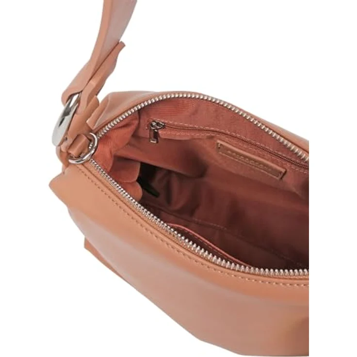 Seidenfelt Auri, Handtasche aus Kunstleder mit verstellbarem Umhängeriemen und 3 Fächern, 27 cm, Beige – Bild 3
