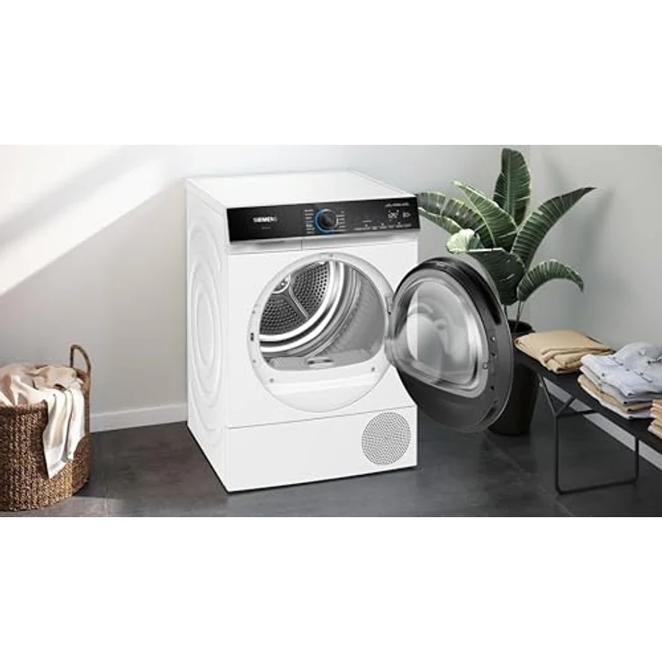 Siemens WQ46B2D41 iQ700, Wärmepumpentrockner 9 kg, extrem leise, varioSpeed, autoDry, Knitterschutz, Home Connect, selbstreinigend, Weiß – Bild 5