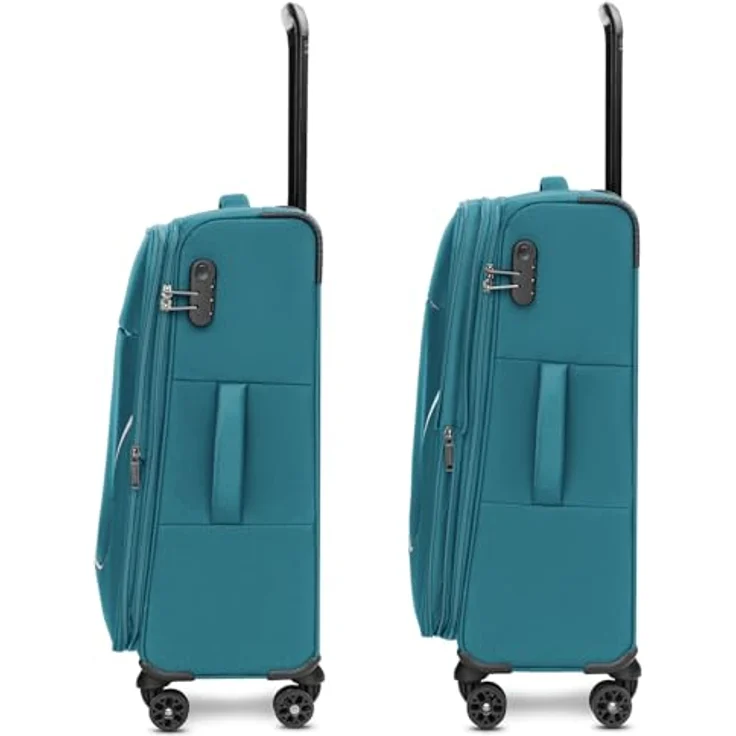 Stratic Weichgepäck-Trolley taska, 4 Rollen, erweiterbar, mit Zahlenschloss, Polyester in Schwarz – Bild 4