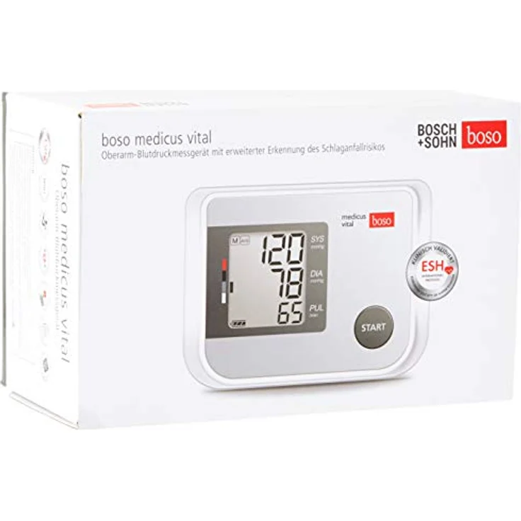 boso medicus vital Vollautomatisches Oberarm-Blutdruckmessgerät mit großem Display und Arrhythmie-Erkennung Inkl. Blutdruckmanschette (22-42cm) – Bild 6