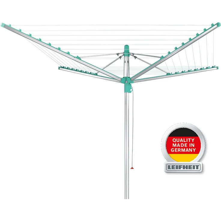 Leifheit Linomatic 500 Easy Wäschespinne, inkl. Bodenhülse, autom. Leineneinzug, Easy-Lift-System, 50 m Leinenlänge, für 5 Waschladungen – Bild 2