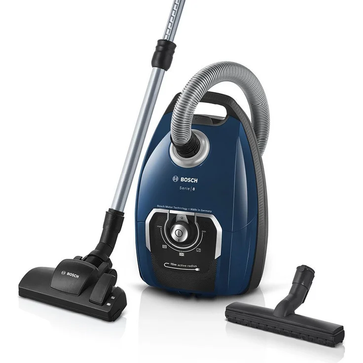 Bosch BGB75X494 Serie 8 Bodenstaubsauger mit Beutel, 650 Watt, 15 m Aktionsradius, blau – Bild 1