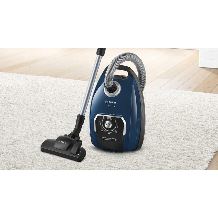 Bosch BGB75X494 Serie 8 Bodenstaubsauger mit Beutel, 650 Watt, 15 m Aktionsradius, blau – Bild 2