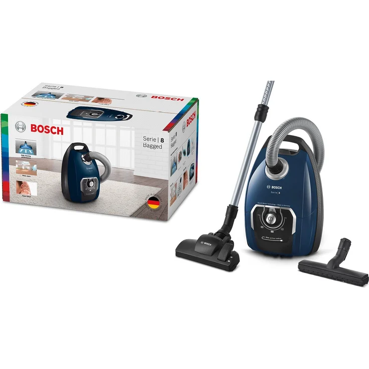 Bosch BGB75X494 Serie 8 Bodenstaubsauger mit Beutel, 650 Watt, 15 m Aktionsradius, blau – Bild 7