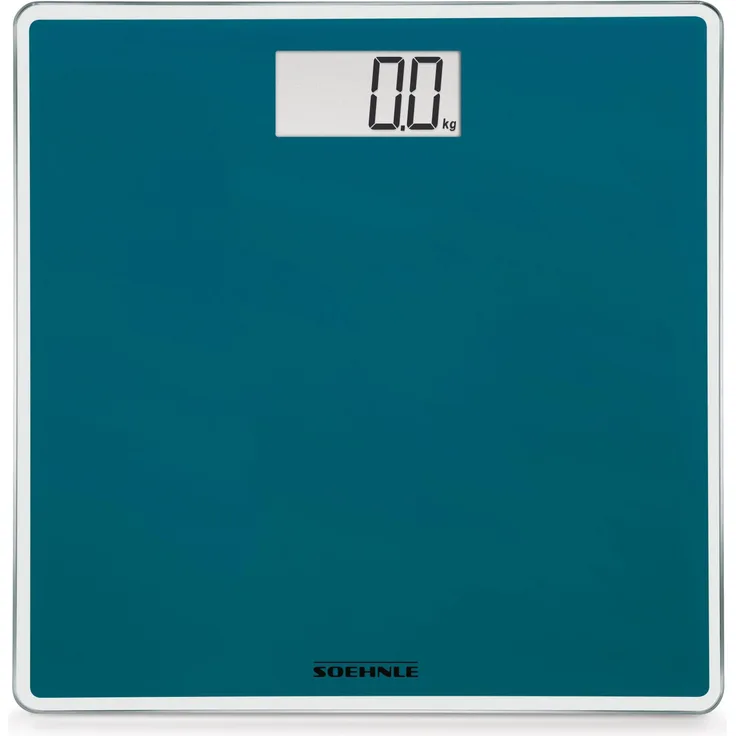 Soehnle Style Sense Compact 200, digitale Personenwaage, Ocean Green, Gewicht bis zu 180 kg in präzisen 100 Gramm Schritten, Waage inkl. Batterien, Körperwaage mit extraflachem Design, grün