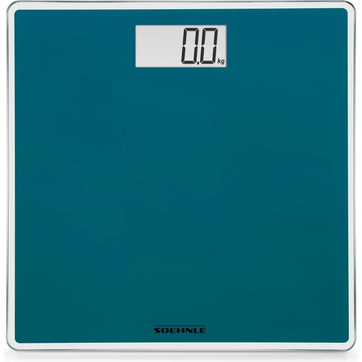 Soehnle Style Sense Compact 200, digitale Personenwaage, Ocean Green, Gewicht bis zu 180 kg in präzisen 100 Gramm Schritten, Waage inkl. Batterien, Körperwaage mit extraflachem Design, grün – Bild 1