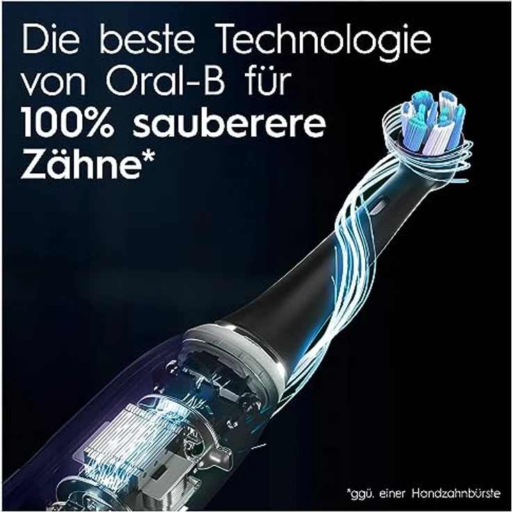 Oral-B iO Series 10 Plus Edition, Elektrische Zahnbürste mit 7 Modi, 3 Aufsteckbürsten, Lade-Reiseetui, Designed by Braun, cosmic black – Bild 3