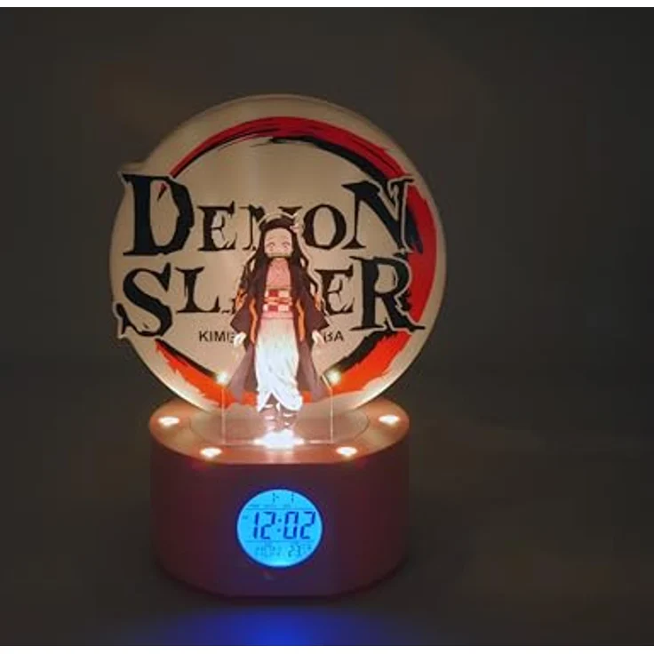 Teknofun DEMON SLAYER Nezuko Wecker, LED Lichtwecker mit digitaler Anzeige, 22 cm, kabellos, Alarmeinstellung – Bild 2