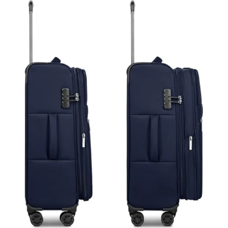BUGATTI Valencia Soft Koffer-Set 3-teilig, Weichgepäck-Trolleys 46.5 x 28.5 x 75cm, erweiterbar, Doppelrollen, aus hochwertigem Polyester, für Damen und Herren – Bild 3