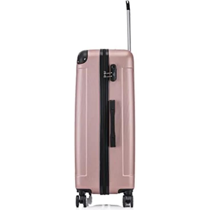 Flexot® Flex-2045 Koffer Zwillingsrollen Reisekoffer Trolley Hartschale XL, Rose-Gold – Bild 3
