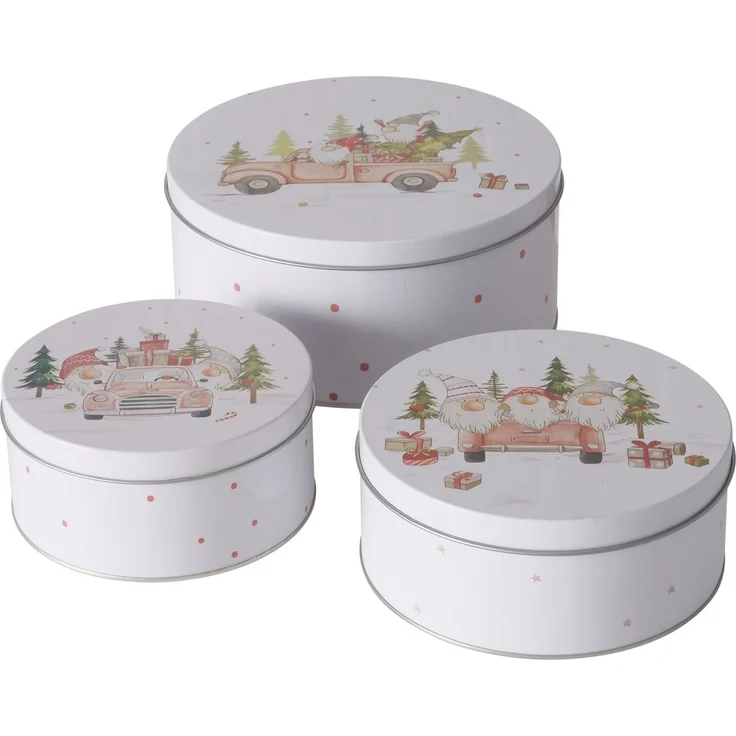 Boltze Dosen zur Aufbewahrung CARRIE, Ø 14-20 cm, 3er-Set, grau