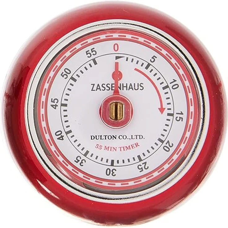Zassenhaus Küchentimer SPEED |Kurzzeitwecker aus Metall | Magnetisch | Mechanischer Betrieb | Keine Batterie benötigt | Kurzzeitmesser im Nostalgie Design | Rot Metallic – Bild 3