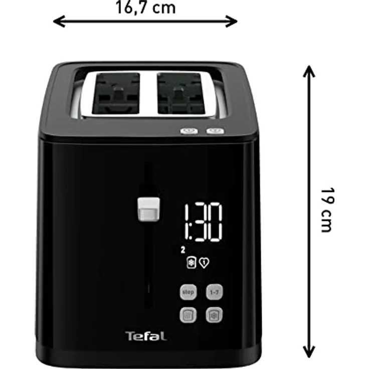 Tefal Smart & Light TT640810 Toaster, digital, 7 Positionen, Schwarz Toaster Schwarz – Bild 3