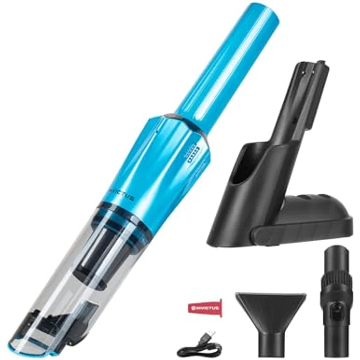 Genius Invictus ONE Prestige Akku-Handstaubsauger Set 9tlg, 12000 Pa Saugleistung, HEPA Filter, Ladestation, Tierhaarbürste, Blau – Bild 1