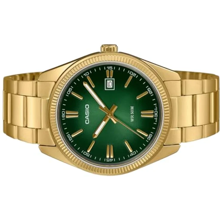 Casio Armbanduhr Timeless Goldfarben/Grün MTP-1302PGC-3AVEF – Bild 2