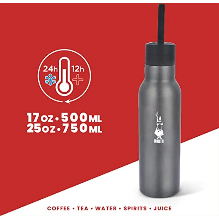 Bialetti Thermoflasche 750 ml dunkelgrau – Bild 3