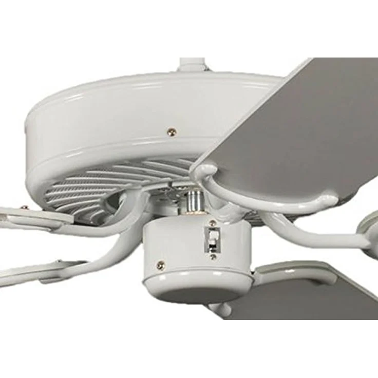 Pepeo Deckenventilator ohne Beleuchtung Potkuri, Gehäuse Lack weiß, Wendeflügel Weiß oder Weiß mit Rattaneinlage , 132 cm, für Räume bis zu 25m² – Bild 4