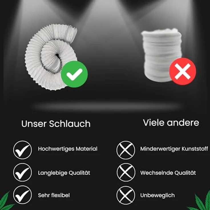TronicXL 100 mm 1,5m Abluftschlauch Grow Set mit 2x Schlauchschelle PVC flexibel, für Indoor Growing, Reißfestes PVC Material, 100mm/102mm Anschluss – Bild 5