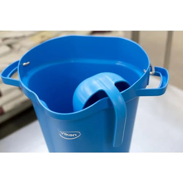 Vikan 56713 Ergonomische Handschaufel, 2 Liter, hygienisches Design, blau – Bild 4