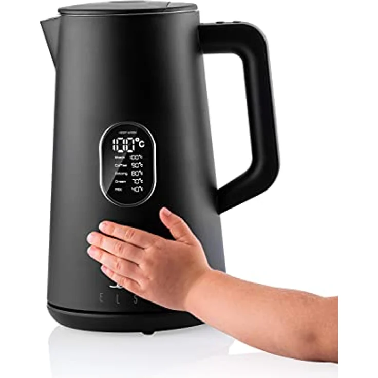 ETA Elsa ETA559790000 Wasserkocher, 1800 W, 1,5 L, 360°-Basis, Edelstahl, schwarz – Bild 4