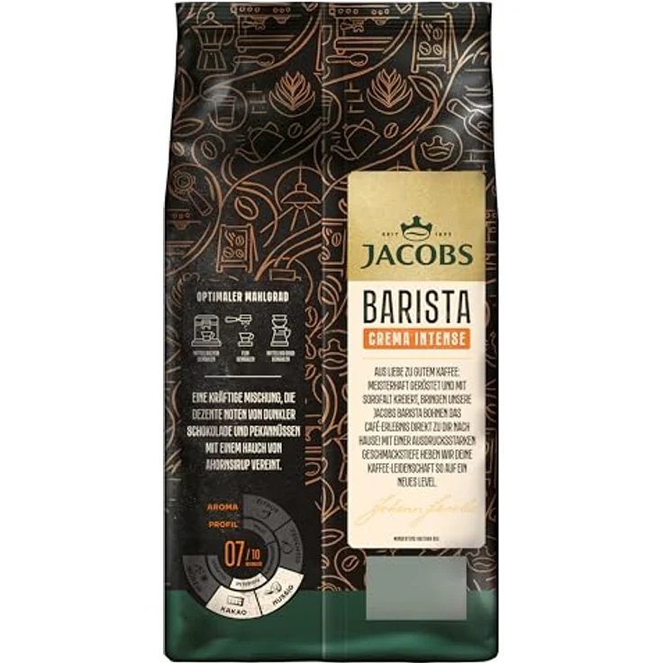 Jacobs Barista Editions Crema Intense, Bohnenkaffee, ganze Bohnen, Röstkaffee, Kaffeebohnen, 1000 g – Bild 3