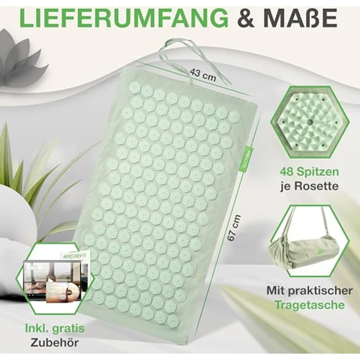 BACKLAxx® Akupressurmatte Set To-Go "Original" in Halbleinen, mit 6.960 Spitzen – Bild 5