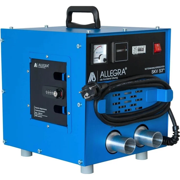 ALLEGRA Seitenkanalverdichter S3 PH, 0,5 kW mit 50er Anschlussstutzen, Amperemeter und abschließbaren Steckdosen