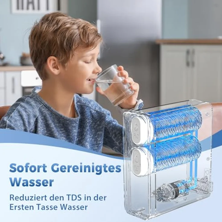 iSpring RO400EU, tanklose Umkehrosmoseanlage mit 400 GPD, 4-Stufen-Filtertechnologie, platzsparendes Design, intelligente Filterüberwachung – Bild 3