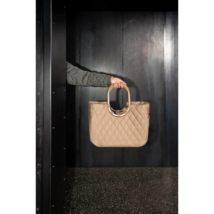 REISENTHEL® Shopper loopshopper l rhombus ginger - Stilvolle Tasche mit Rautenmuster und metallischen Griffen – Bild 4