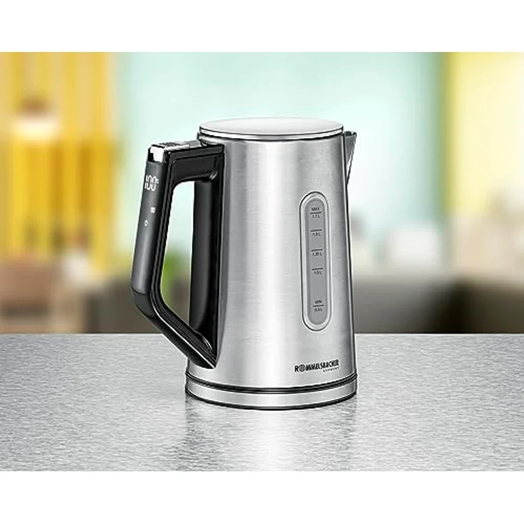 ROMMELSBACHER Wasserkocher WK 3000 - Füllmenge 1,7 Liter, 1-Tasten-Steuerung, Stellstart-Funktion, Temperaturwahl von 45-100 °C, geschlossener Kannenboden, Kochstoppautomatik, 3000 Watt – Bild 2