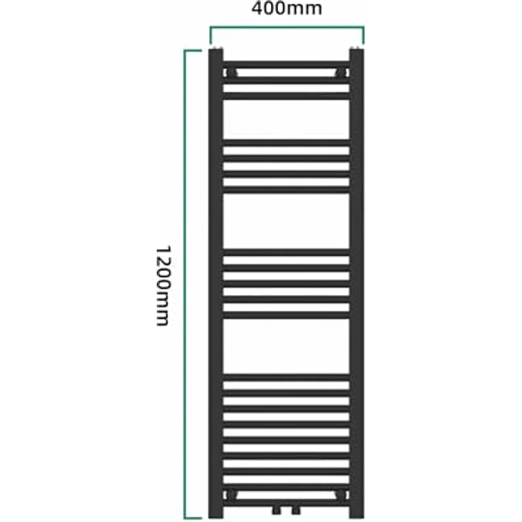 Neu.Haus Voss, Handtuchheizkörper, Schwarz, platzsparendes Design, 425 W Heizleistung, moderne Wandmontage – Bild 4