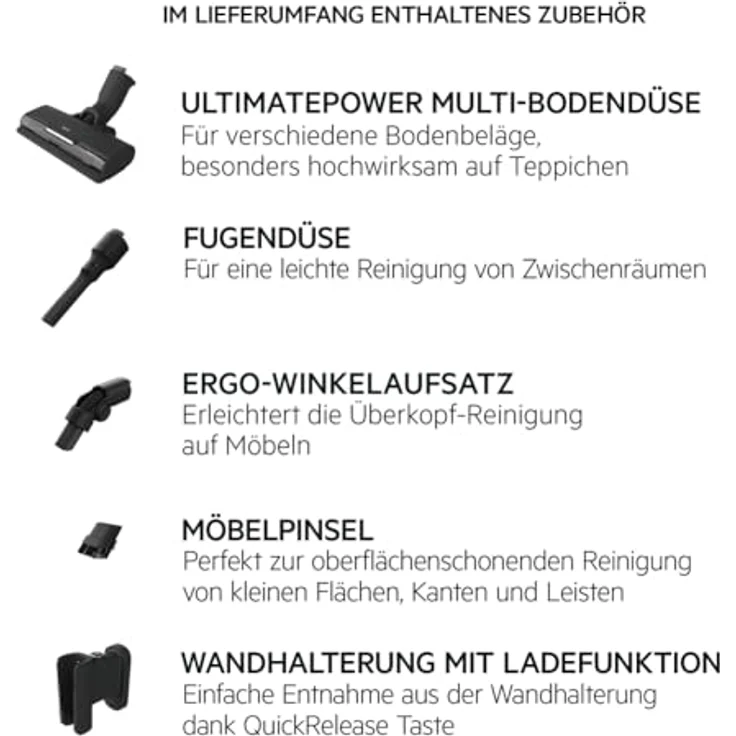 AEG ULTIMATE 7000 AP71UB14AM Akku-Staubsauger / leicht 2,2 kg / 70 % Recyclingmaterial / 50 Min. Laufzeit / 5-Stufige Filtration / alle Böden / Automatik / Zubehör / grau – Bild 2