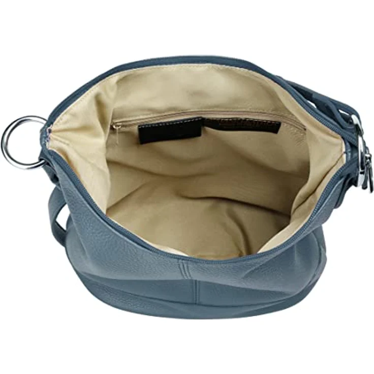 Cluty Umhängetasche echt Leder Made in Italy, stufenlos verstellbarer Schultergurt, schwarz – Bild 6