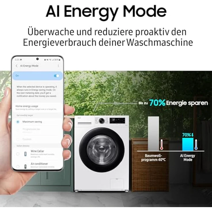 Samsung Waschtrockner WD90DG5G34BE, 9 kg, 5 kg, 1400 U/min, Hygienisch saubere Wäsche mit bis zu 99,9% weniger Bakterien – Bild 5