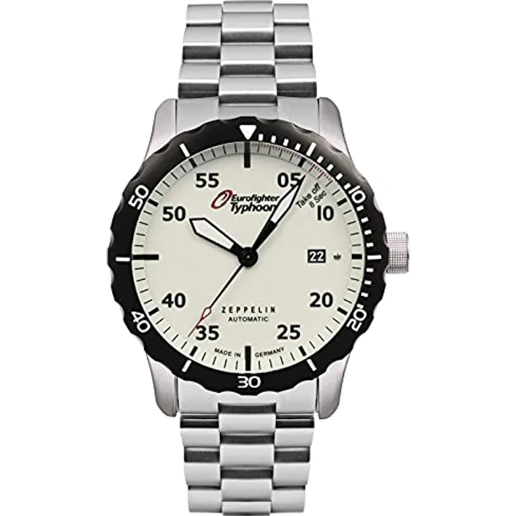 Zeppelin 7268M-5 Eurofighter Typhoon Automatik Uhr, leuchtendes Zifferblatt, 20ATM – Bild 2
