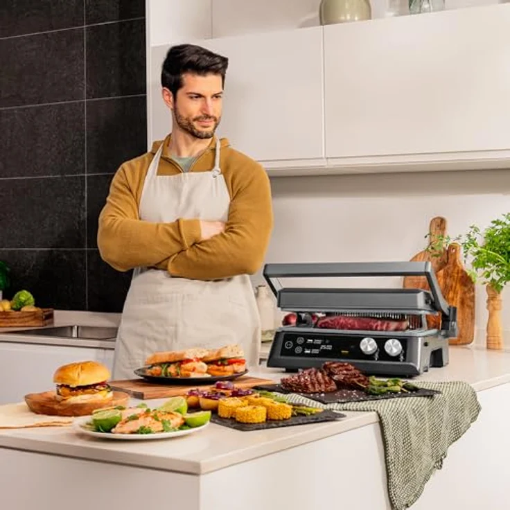 Cecotec Elektrogrill Rockn'Grill Bistro, 2400W, Touch-Steuerung, Rauchfreies Kochen, Temperaturregelung, inklusive Temperatursonde – Bild 3