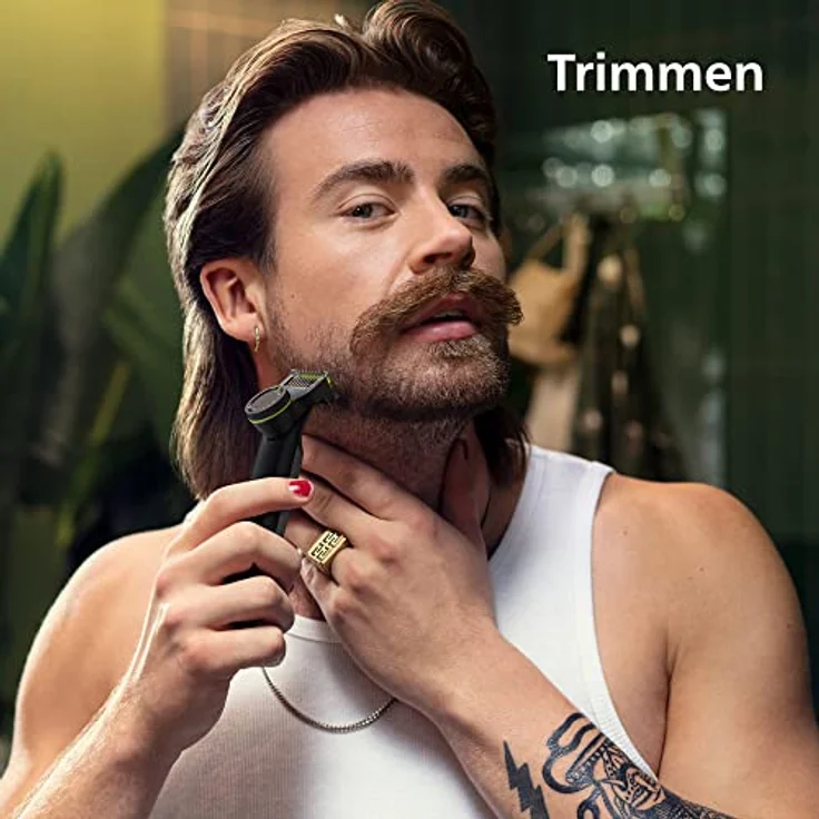 Philips OneBlade Pro 360 Face & Body, Trimmen, Stylen & Rasieren, inkl. 2 Originalklingen, Präzisionsaufsatz, und 2 Trimm-Aufsätzen (Modell QP6551/30) – Bild 5
