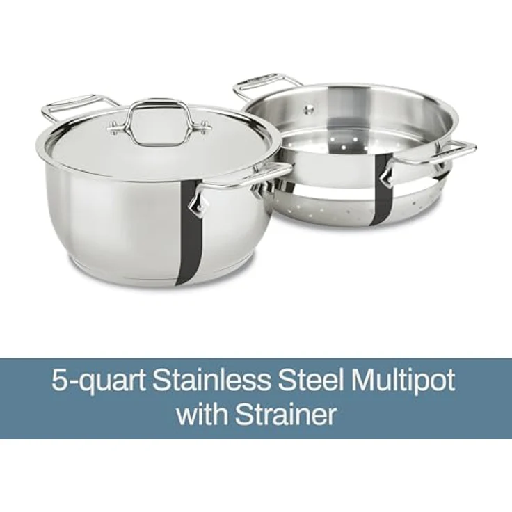 All-Clad E414S564 Edelstahl-Dampfgarer-Kochgeschirr, 5 Quart, silber ? 2100078498 – Bild 2