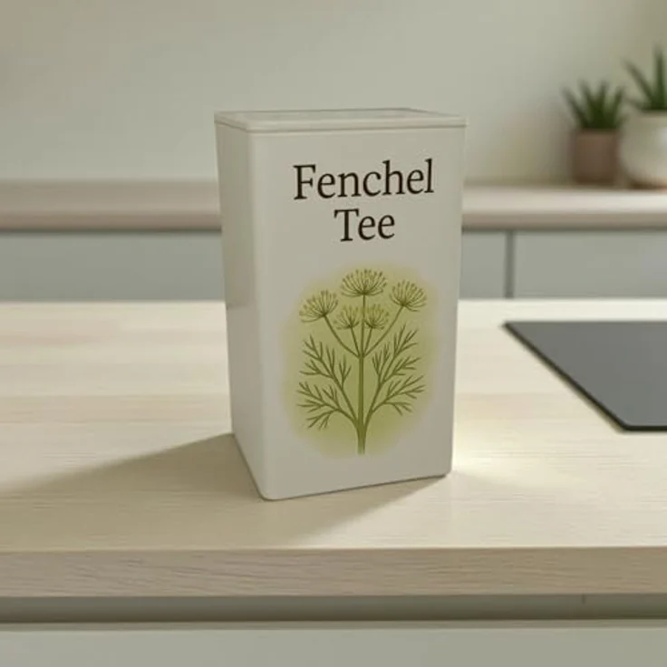 speecheese Tee Tranquility Fenchel Tee Dose, 900ml, mit botanischem Design in zarten Grüntönen – Bild 2