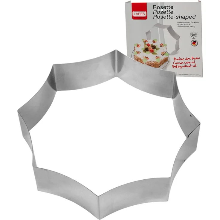 LARES Backform 6020, Rosette, Ø ca. 27 cm, rostfreier Edelstahl, Made in Germany, ohne Boden
