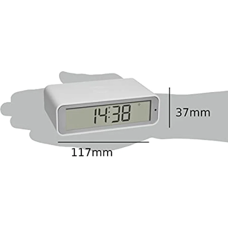 TFA Dostmann Funk-Wecker Twist, 60.2560.02, einstellbare Snooze-Dauer, umdrehbares Display, modern, weiß – Bild 4