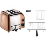 Dualit Classic Toaster Dualit Paket 2, 2er Toaster mit Brötchenaufsatz und Sandwichzange, patentierte ProHeat© Heizelemente, extrabreite Schlitze, manueller Auswurfhebel, Warmhaltefunktion, Bagelfunktion, stufenloser Timer - Preisvergleich