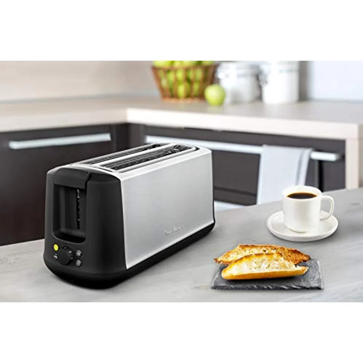 Moulinex LS342D10 2-Schlitz-Toaster, 1700 W, Brotzentrierung, Eco-Modus, edelstahl, schwarz – Bild 5