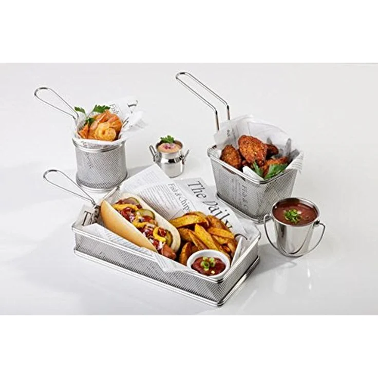 Assheuer + Pott APS 40601 Servier-Frittierkorb SNACKHOLDER, Edelstahl, Ø 9 cm, Höhe 8,5 cm – Bild 4