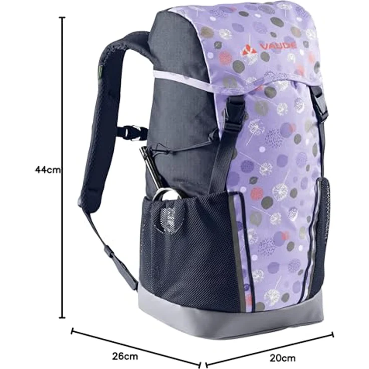 VAUDE Puck 14 Kinderrucksack, wasserdicht mit Regenhülle, in pastel lilac, 1-tlg. – Bild 4