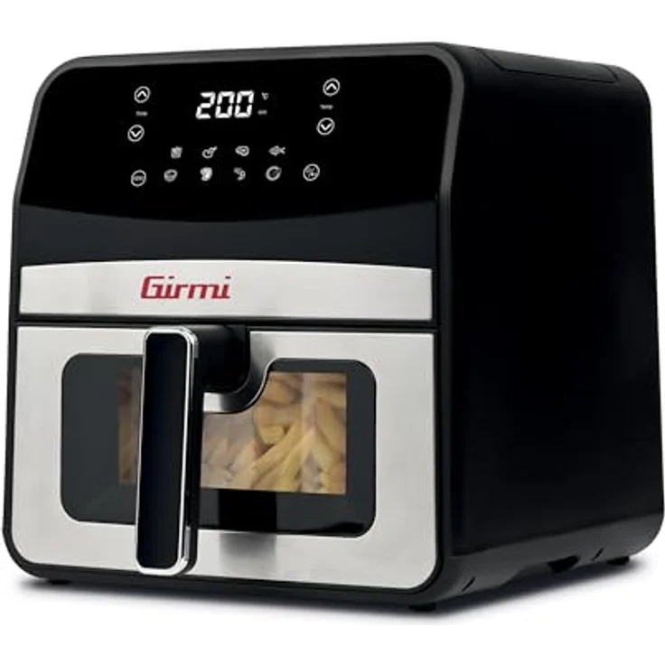 Girmi FG85 Luftfritteuse "Ecofrit 6,5L", 1700 W, 8 Programme, Digitalanzeige, Innenbeleuchtung, Antihaft-Tablett, inkl. Rezeptbuch – Bild 1