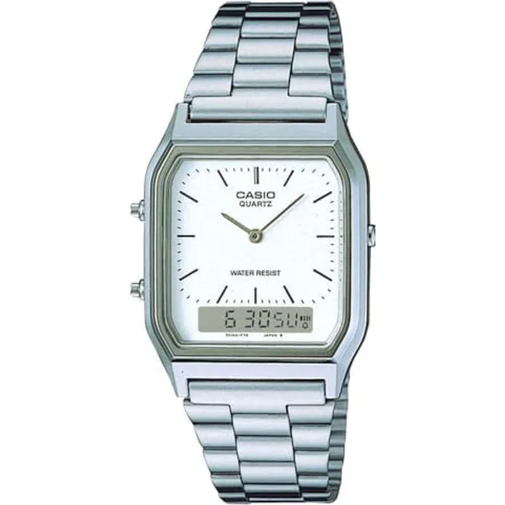 CASIO VINTAGE Chronograph AQ-230A-7DMQYES, Quarzuhr, digital, retro, Stoppfunktion, Gold-Schwarz – Bild 1