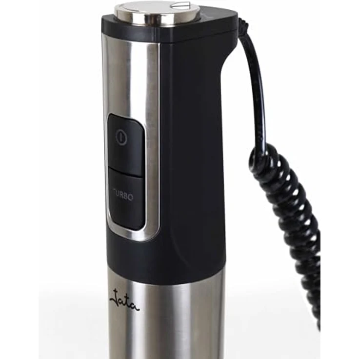 JATA JEBT1855 Handmixer, 1200 W, ausziehbares Spiralkabel, 1,5 m, extra langer Standfuß (26 cm), 4 Klingen aus Edelstahl, elektronischer Geschwindigkeitsregler, Turbo-Taster – Bild 4