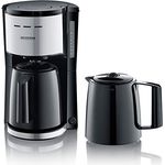 SEVERIN Filterkaffeemaschine mit 2 Thermokannen, Kaffeemaschine für bis zu 8 Tassen je Kanne, Filtermaschine mit 2 Isolierkannen, schwarz, KA 9308