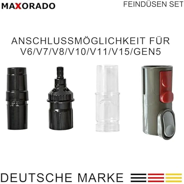 Maxorado Mini Düsen Set für Staubsauger, 90 cm Schlauch mit 5 Düsen und Adapter, kompatibel mit Dyson V6/V7/V8/V10/DC34/DC35/DC59/DC62/DC26/DC29/DC31/DC36 und mehr – Bild 3